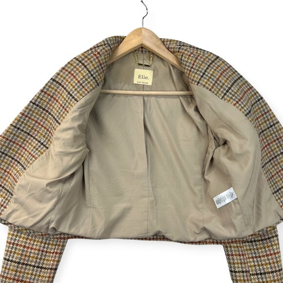 Elie Tahari Womens Tweed Jacket Blazer Autumn Glen Check Prince of Wales Size 6 - Picture 5 of 16